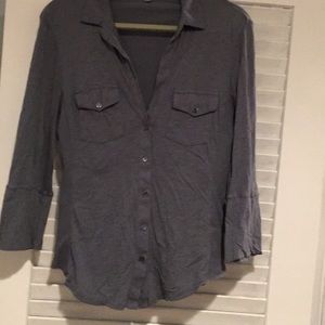 James Perse Sheer Slub Side Panel Shirt